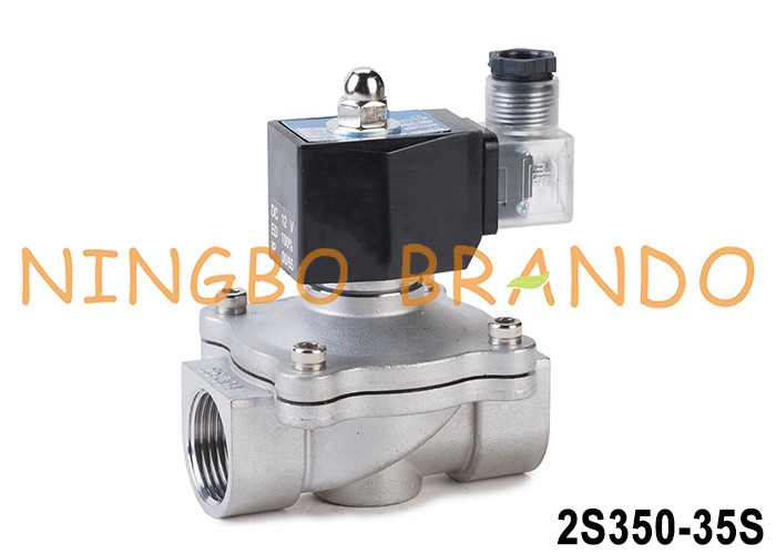 2S350-35 1-1/4'' 2 Way NC วาล์วเหล็กไร้ขัดสําหรับน้ําน้ําน้ําน้ําน้ํามัน 24V 220V
