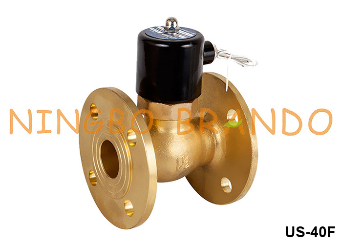 1-1/2' DN40 แฟลนจ์น้ําร้อน Steam ทองแดง Solenoid วาล์ว 220VAC 110VAC 24VDC