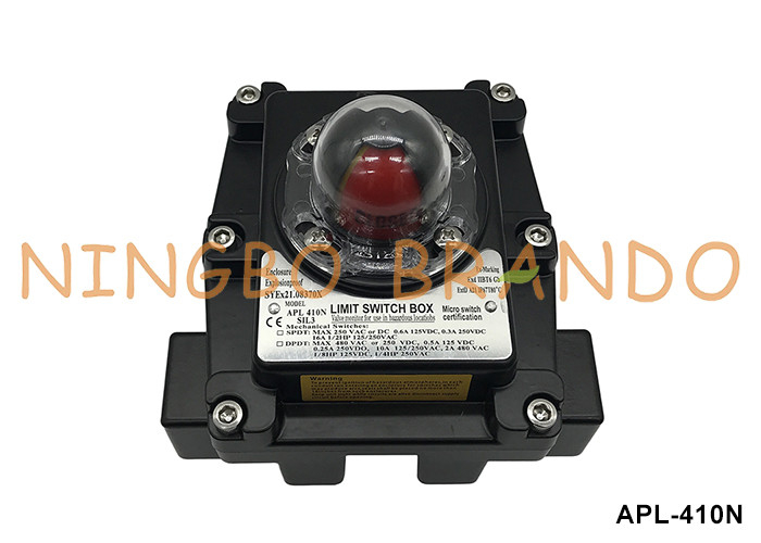APL-410N ระเบิดการป้องกันขีดจํากัด ตู้สวิทช์ ตัวชี้ตําแหน่งวาล์วสําหรับวาล์วลูกกลิ้ง