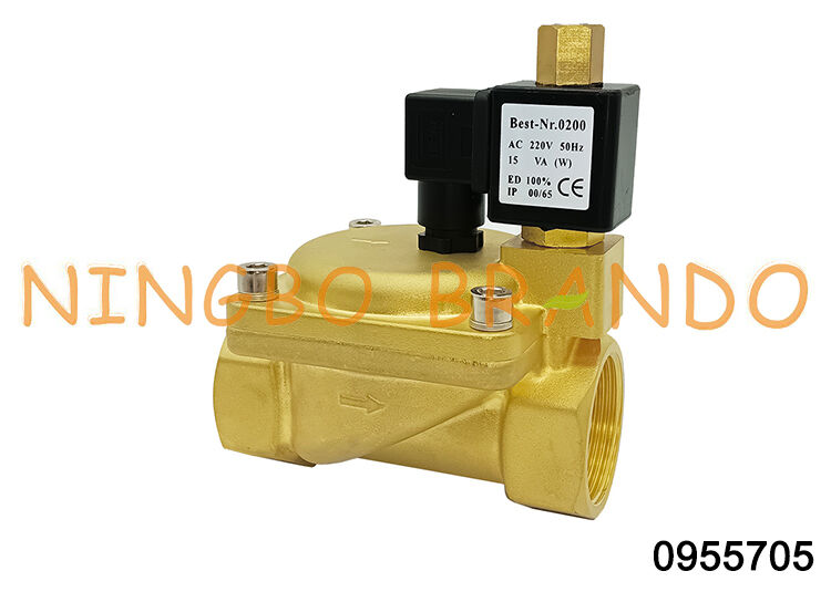 0955705 1.5'' 2 Way วาล์วโซเลนอยด์ทองแดง เปิดปกติ 24V 110V 220V