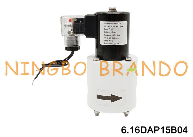 1/2'' PTFE Anti Corrosion Solenoid Valve for Acid Alkali Chemical