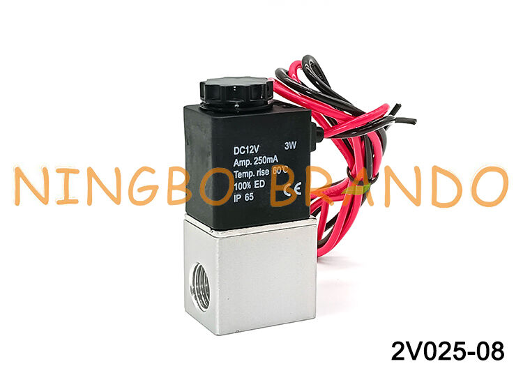 AIRTAC ประเภท 2V025-08 โซลินอยด์วาล์ว 2 ทาง 1/4 '' Flying Leads