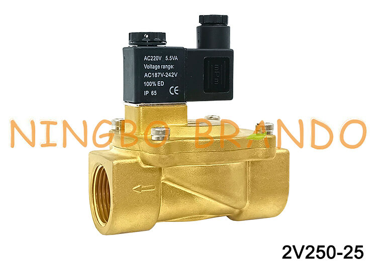 Airtac ประเภท 2V250-25 2 ทางโซลินอยด์วาล์ววาล์วอากาศ AC220V 110V DC12V 24V
