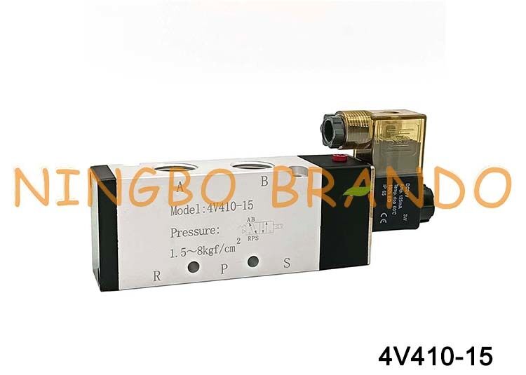 AIRTAC Type 1/2'' Solenoid Air Valve 4V410-15 12V 24V 110V 220V Single Coil 2 Position 5 Way