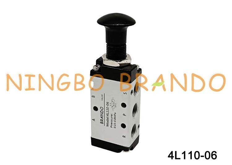 Airtac ประเภท 4L110-06 4L Push-Pull Air Control Valve 5/2 Way