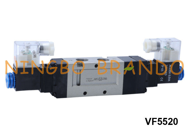 VF5520 SMC นิวเมติกโซลินอยด์วาล์ว 5 ทาง 3 ตำแหน่ง 24V 220V