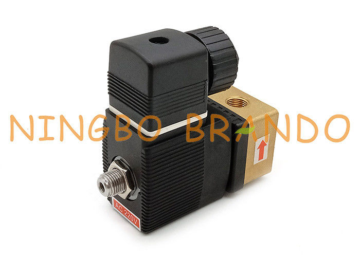 AC110V DC24V 1/4 '' 1/8 '' นิ้วเกลียว 3 ทาง 6014 โซลินอยด์วาล์วทองเหลือง