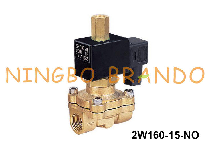 2W160-15-NO 1/2 '' 2 Way NO Water ทองเหลืองโซลินอยด์วาล์ว 24VDC 220VAC