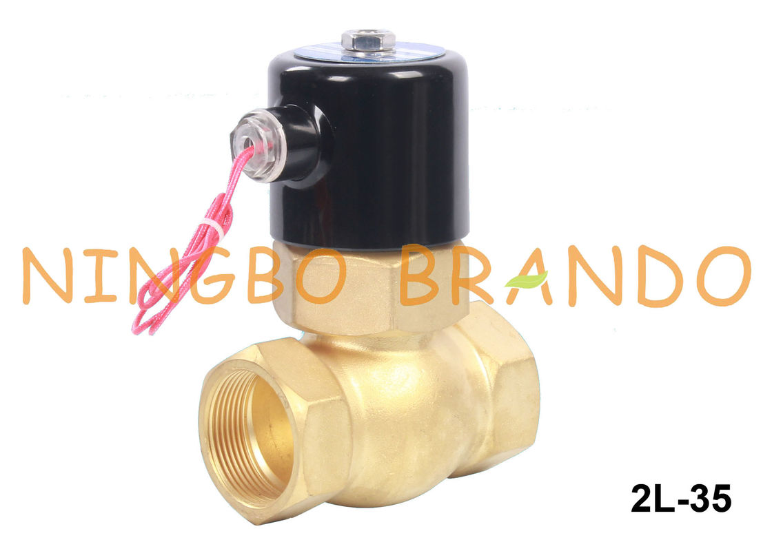 2L-35 1 1/4 '' ทองเหลืองไอน้ำน้ำร้อนโซลินอยด์วาล์ว 12V 24V 110V 220V