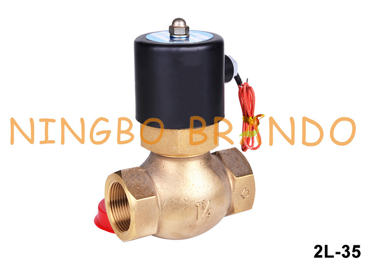 2L-35 1-1/4 '' ทองเหลืองน้ำร้อนโซลินอยด์วาล์ว 12V 24V 110V 220V
