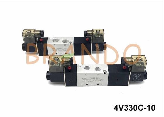 3/8'' Pneumatic Solenoid Valves Two Coils Double Control Automation Components