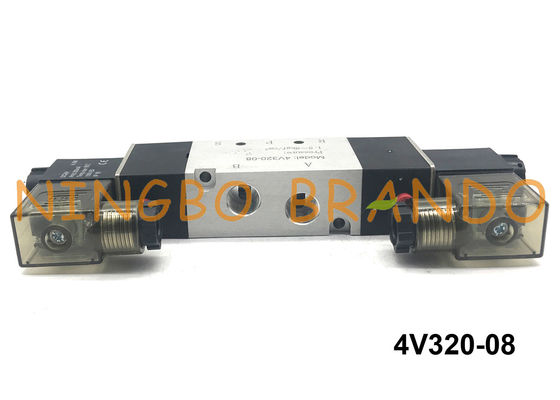 4V320-08 1/4" BSPT AirTAC Type Pneumatic Solenoid Valve 5/2 Way Directional Control DC24V