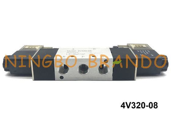 4V320-08 1/4" BSPT AirTAC Type Pneumatic Solenoid Valve 5/2 Way Directional Control DC24V