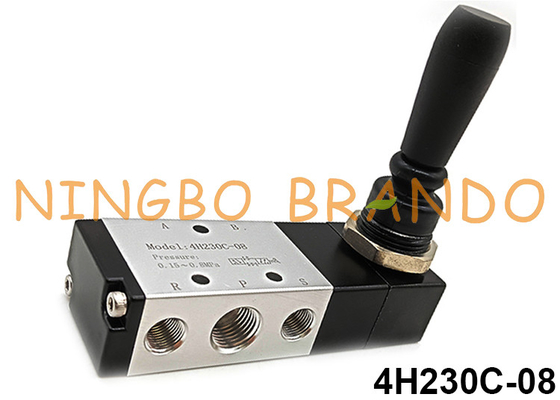 4H230C-08 Airtac Type วาล์วมือโยกควบคุมลม 5 ทาง 3 ตำแหน่ง
