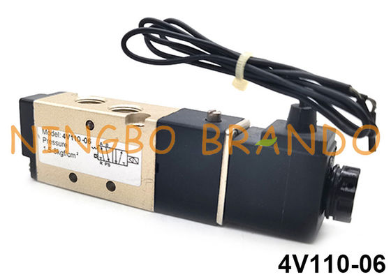 4V110-06 Airtac Type 5/2 Way นิวเมติกโซลินอยด์วาล์ว DC24V AC110V AC220V