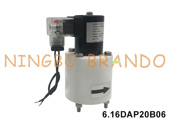 3/4 'PTFE แอนติการกัดกร่อนซอลีนอยด์ วาล์ว ทนต่อกรด แอลคาลี เคมี 24V 110V 220V