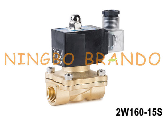 2W160-15 1/2''2 Way NC ทองแดง Solenoid วาล์วด้วย IP65 สายโค้ล 24V 220V