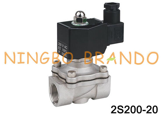 2S200-20 3/4 '' โซลินอยด์วาล์วไฟฟ้าสแตนเลส 12VDC ปกติปิด