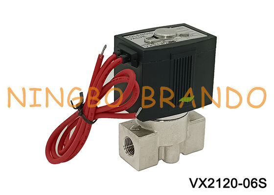 SMC ประเภท Vx2120 1/4 '' 2/2 ทางโซลินอยด์วาล์วสแตนเลส 220V 24V
