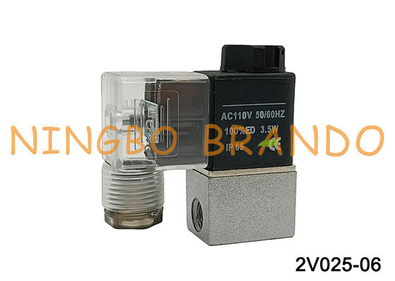 Airtac ประเภท 2V025-06 1/8 ''วาล์วควบคุมของไหล 2/2way 110VAC AC110V