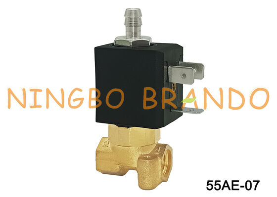 3-Way NC 1/8' วาล์ว Solenoid ทองแดงสําหรับเครื่องทํากาแฟ Espresso 230V 240V