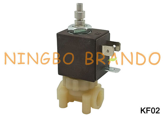 1/8 ''3 Way NC อาหารเกรดปลอดภัยเครื่องชงกาแฟเอสเปรสโซพลาสติกโซลินอยด์วาล์ว KF02