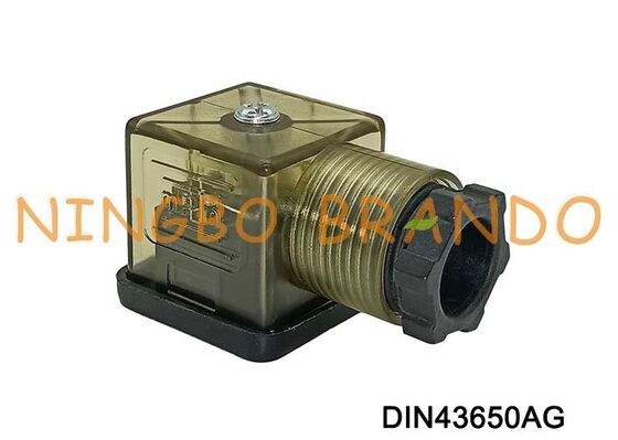 DIN43650A ขั้วต่อคอยล์โซลินอยด์วาล์ว 18 มม. MPM ไนลอนสีน้ำตาล DIN 43650 Type A