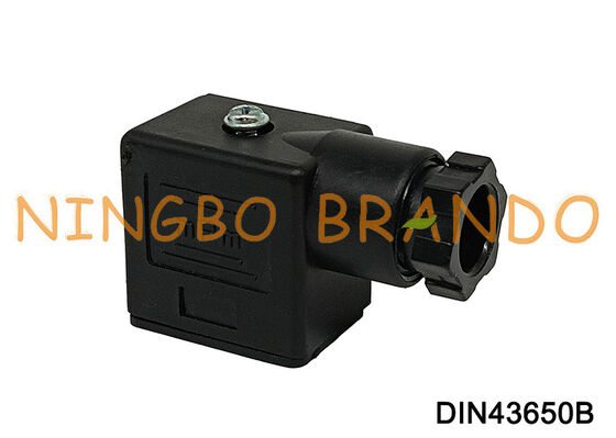 ขั้วต่อคอยล์โซลินอยด์วาล์ว DIN43650 B MPM สีดำ DIN 43650 Type B