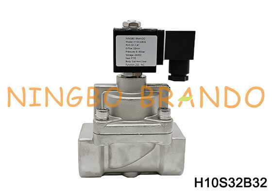 DN32 1-1/4 ''6 ถึง 80 บาร์แรงดันสูงสแตนเลสโซลินอยด์วาล์ว 24V 220V