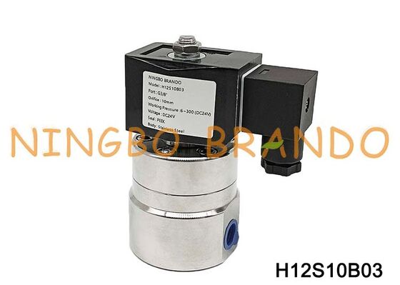 DN10 3/8 นิ้ว 300 บาร์แรงดันสูงโซลินอยด์วาล์วสแตนเลส 220V 24V