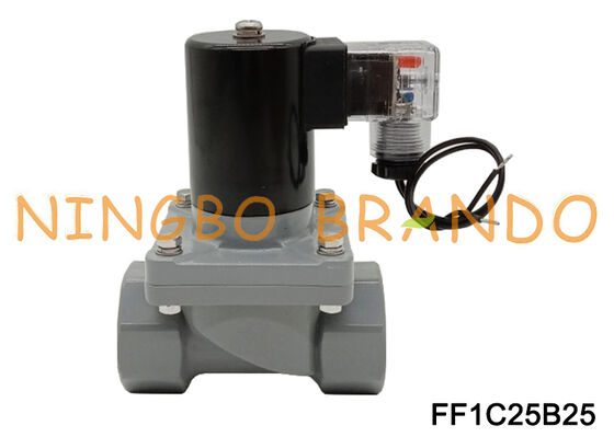 โซลินอยด์วาล์วป้องกันการกัดกร่อน CPVC 1 '' สำหรับวาล์วเคมีกรดและด่าง DN25