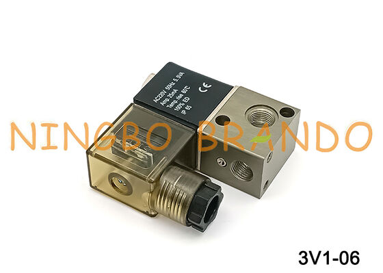 โซลินอยด์วาล์วไฟฟ้านิวเมติก 3V1-06 12VDC 24VDC 110VAC 220VAC