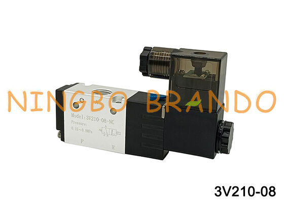 3V210-08 นิวเมติกโซลินอยด์วาล์ว 3/2 ทางวาล์วควบคุมอากาศ 220V 24V