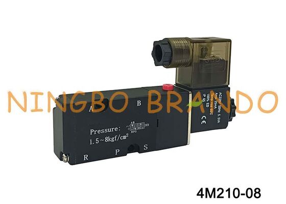 AirTAC ประเภท 4M210-08 โซลินอยด์วาล์ว 5/2 ทางนิวเมติกวาล์วทิศทาง
