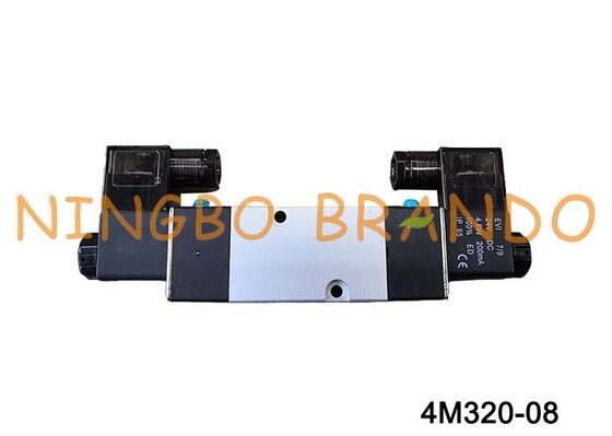 Airtac ประเภท 4M320-08 นิวเมติกโซลินอยด์วาล์ว 5/2 ทางวาล์วควบคุมอากาศ 1/4 ''