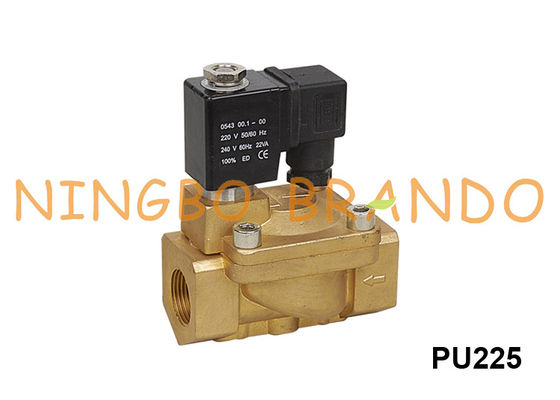 2 Way Shako ประเภททองเหลืองไฟฟ้า Solenoid V Alve 3/4 '' PU225-06 1 '' PU225-08 220VAC 24VDC