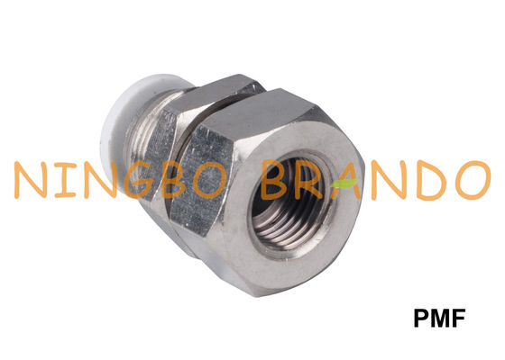 PMF กั้นหญิงตรงนิวเมติก Push-In ฟิตติ้ง 1/8 '' 1/4 '' 3/8 '' 1/2 ''