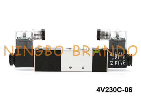 4V230C-06 Airtac ประเภทนิวเมติกโซลินอยด์วาล์ว 5 ทาง 3 ตำแหน่ง 24V 220V