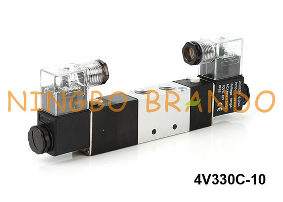 4V330C-10 Airtac ประเภทนิวเมติกโซลินอยด์วาล์ว 5/3 ทาง 24V DC 220V AC