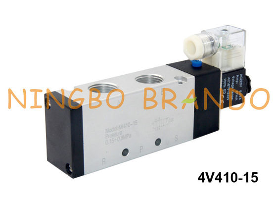 4V410-15 Airtac ประเภท Air Pneumatic Solenoid Valve 220V 5/2 Way 1/2 ''