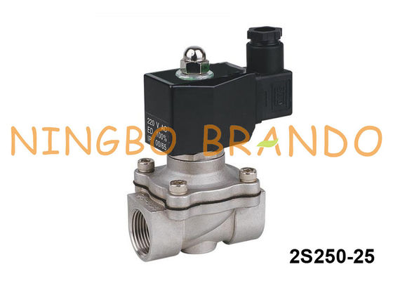 2S250-25 1 นิ้ว 2 ทาง NC สแตนเลสน้ำโซลินอยด์วาล์ว 24V 220V