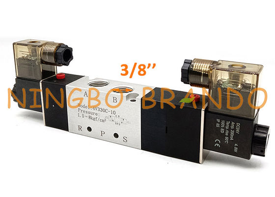 4V330C-10 3/8 '' 5/3 Way Closed Center วาล์วควบคุมลมนิวเมติก
