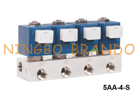 Manifold Mounted สแตนเลสโซลินอยด์วาล์ว 1/4 '' 3/8 '' 1/2 '' 24V 220V