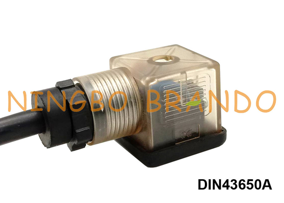 DIN 43650 แบบฟอร์มขั้วต่อขดลวดโซลินอยด์วาล์วพร้อมสายเคเบิล DIN 43650A
