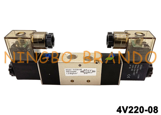 4V220-08 Airtac Type 1/4 '' นิวเมติกโซลินอยด์วาล์ว DC24V DC24V